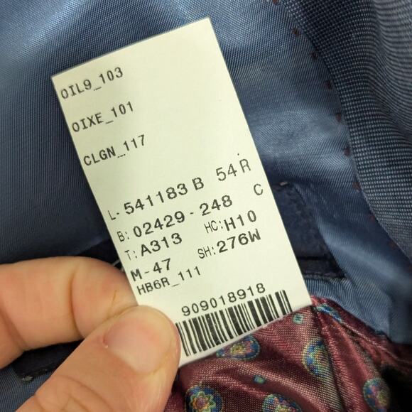 Ralph Ralph Lauren Blue Wool Suit Jacket Blazer Mens 54 Regular Workwear Corp - Picture 5 of 7